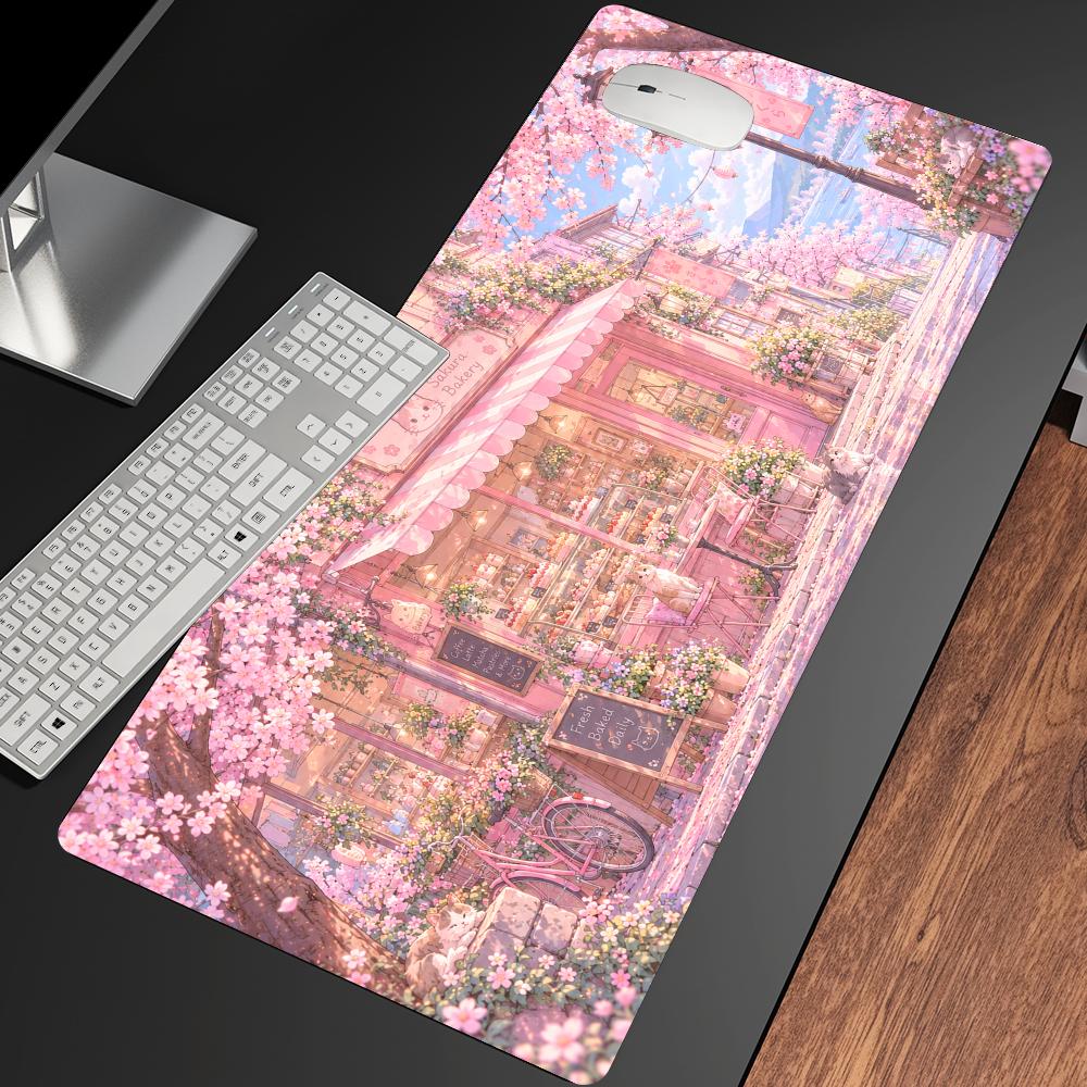Gaming Accessories Shop - Cherry Blossom Shop Desk Mat Table