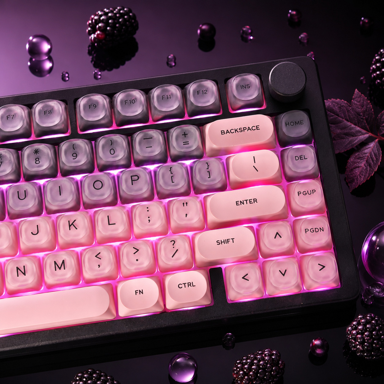 Black Pink Gradient Crystal Ke - огляд і ціна Gaming Accessories Aesthetic