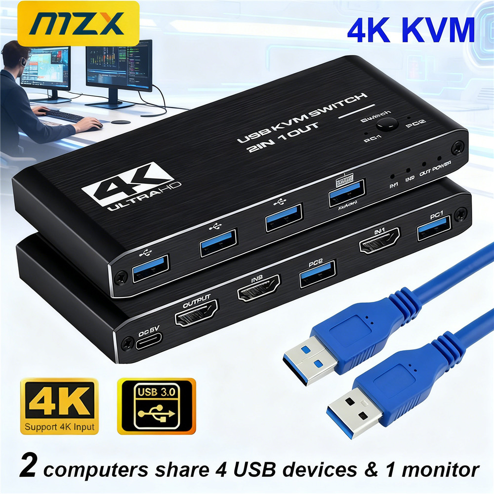 KVM Switch 4K 60Hz Switcher US - огляд і ціна Gaming Accessories Rack