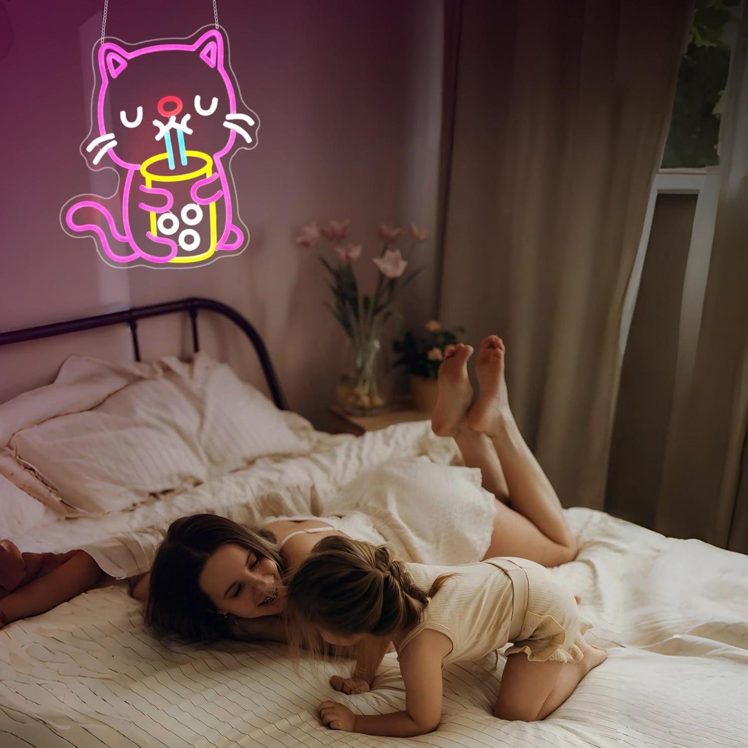 Cat Boba Tea Neon Sign USB Dim - огляд і ціна Gaming Accessories Shop