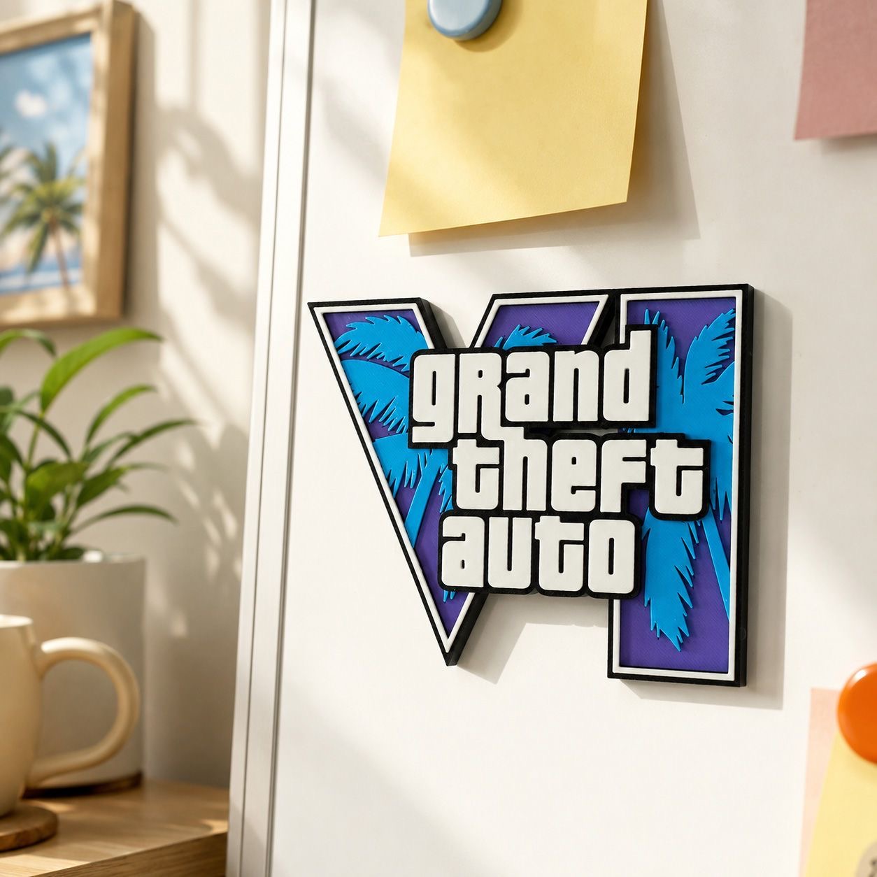 GTA6 3D Printed Logo Magnetic  - огляд і ціна Gaming Accessories For Room