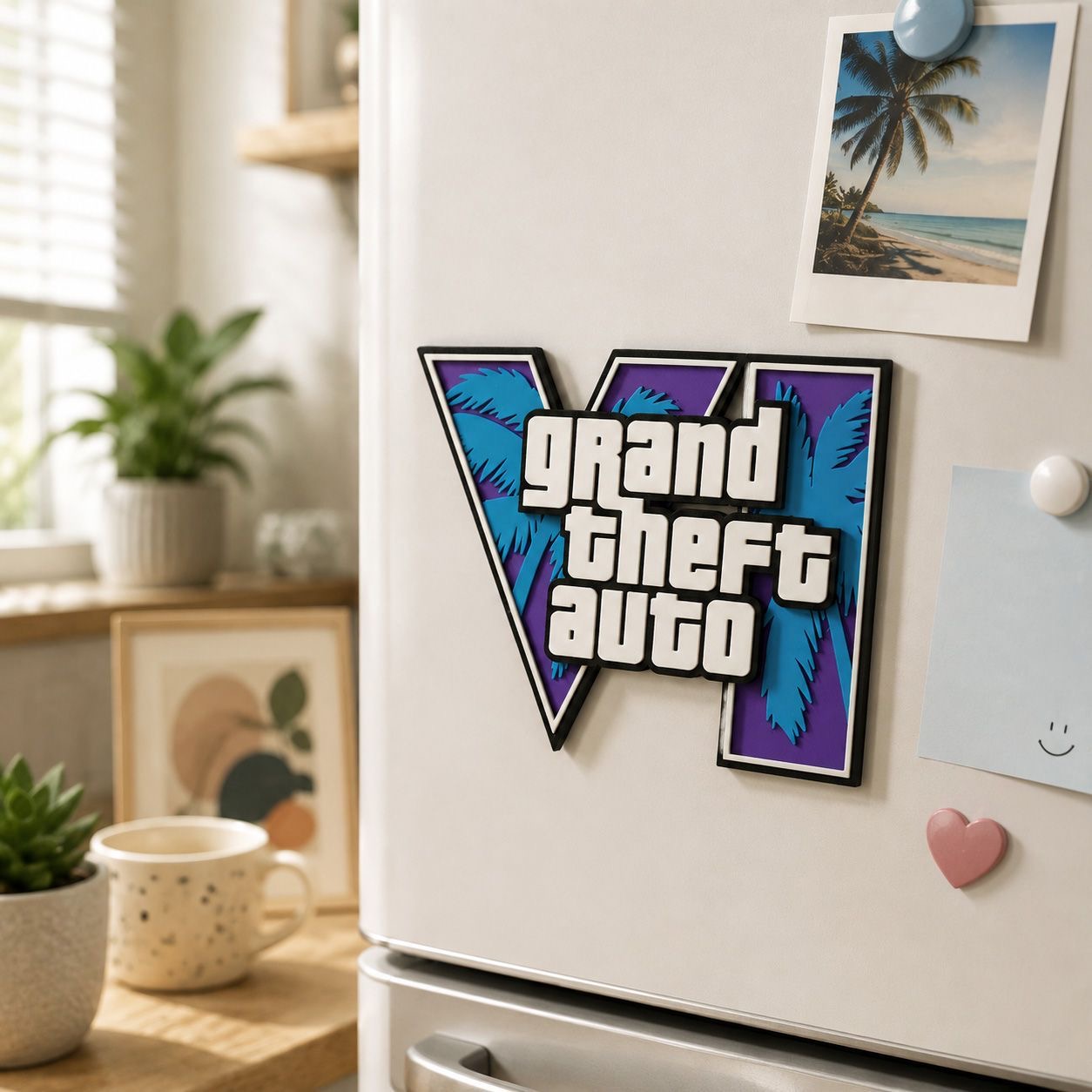 GTA6 3D Printed Logo Magnetic  - огляд і ціна Gaming Accessories For Room