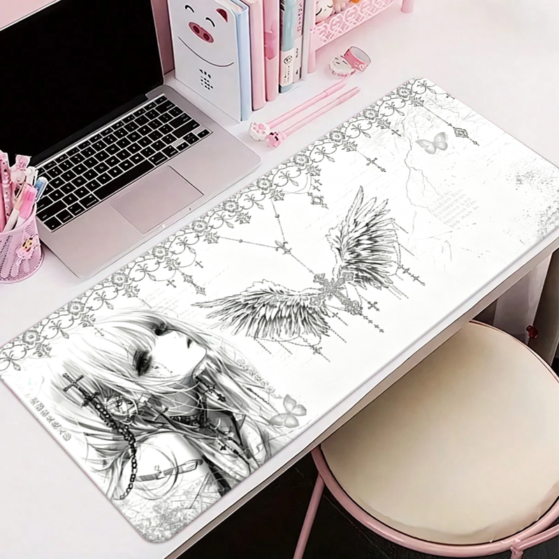 Leather Mousepad Black White A - огляд і ціна Gaming Accessories Aesthetic